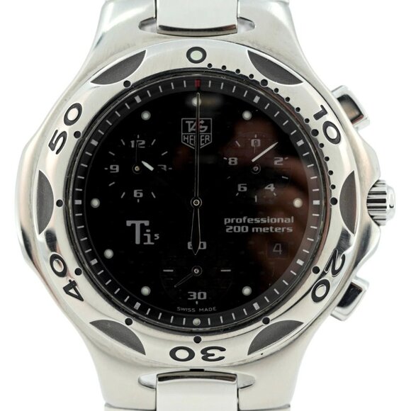 RARE Tag Heuer Kirium 39mm Men's Carbon Fiber Dial Chrono Titanium Watch CL1181! - Picture 1 of 11